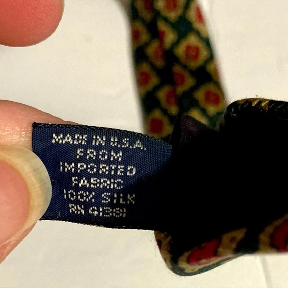 POLO by RALPH LAUREN TIE, Vintage, Floral, Handmade in USA, Imported silk - Picture 7 of 11